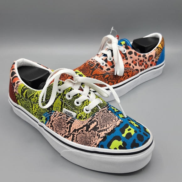 era patchwork in leopard & snake vans